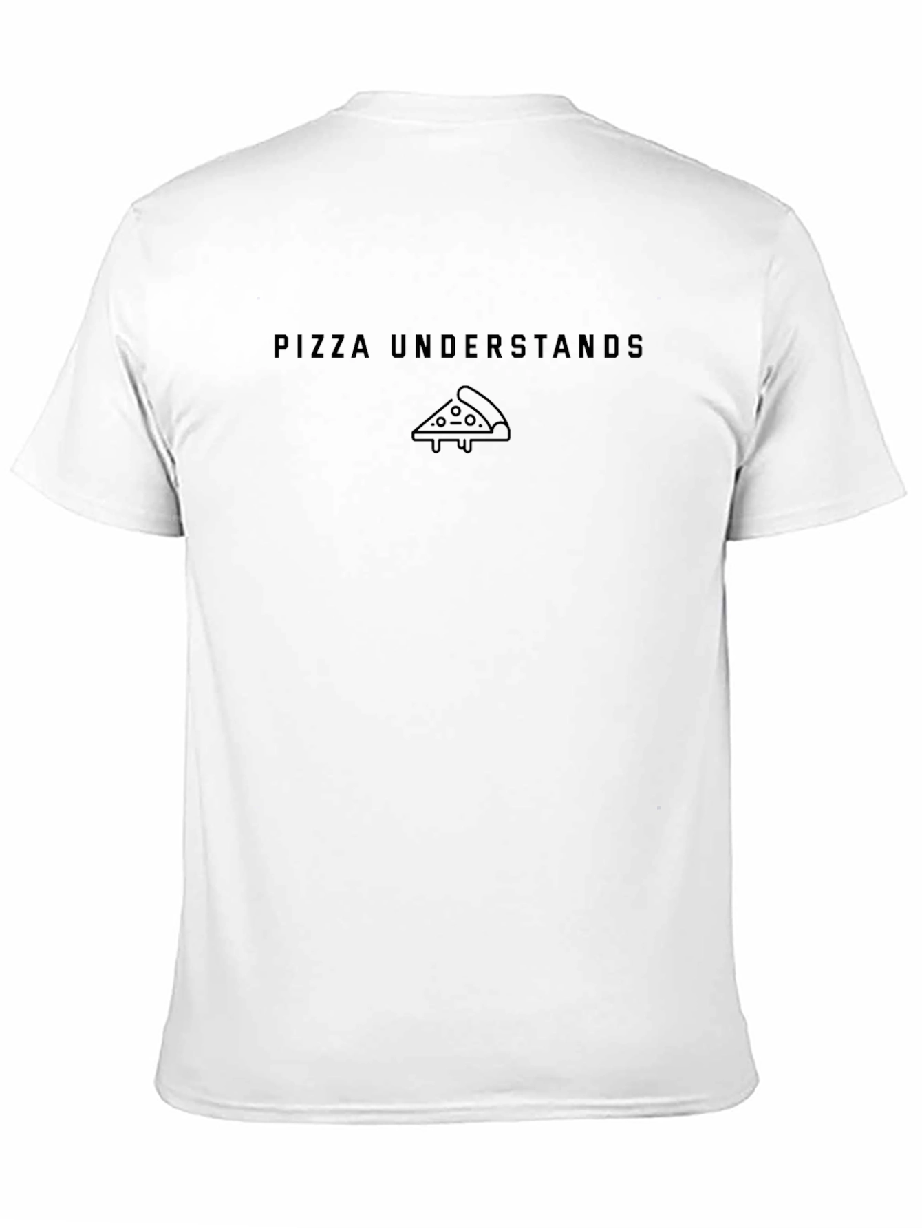 Pizza Understands Graphic Tee - Black Casual T-Shirt