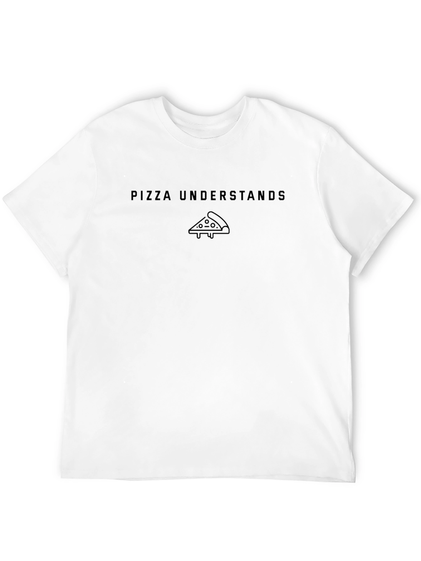 Pizza Understands Graphic Tee - Black Casual T-Shirt