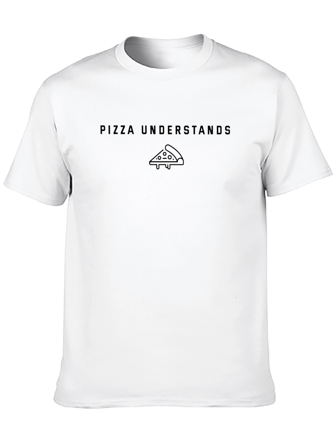 Pizza Understands Graphic Tee - Black Casual T-Shirt