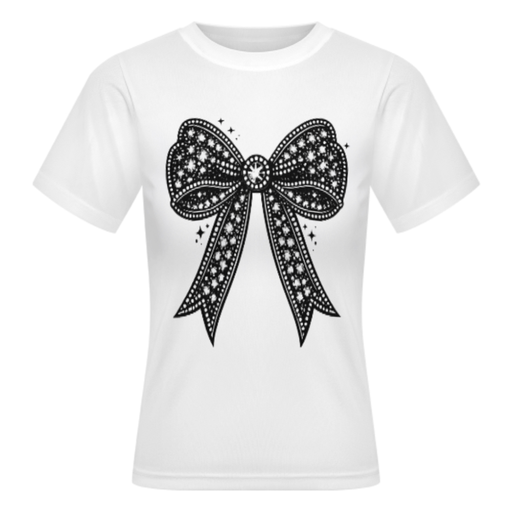 Elegant Sparkling Bow T-Shirt Design(z1191)