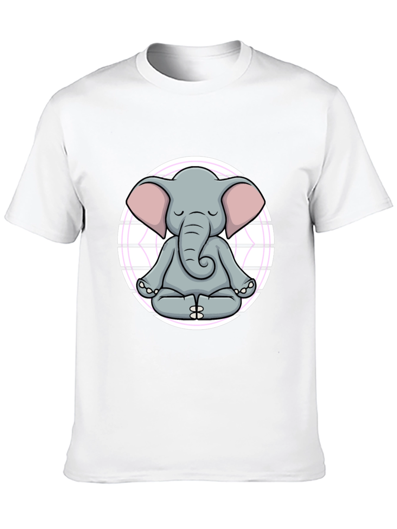 Zen Elephant T-Shirt - Meditating Cartoon Graphic Tee