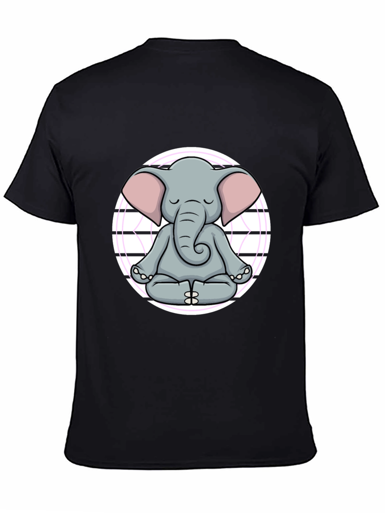 Zen Elephant T-Shirt - Meditating Cartoon Graphic Tee