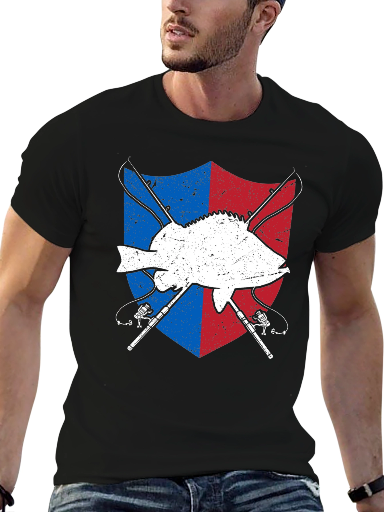 Fishing Shield Graphic T-Shirt
