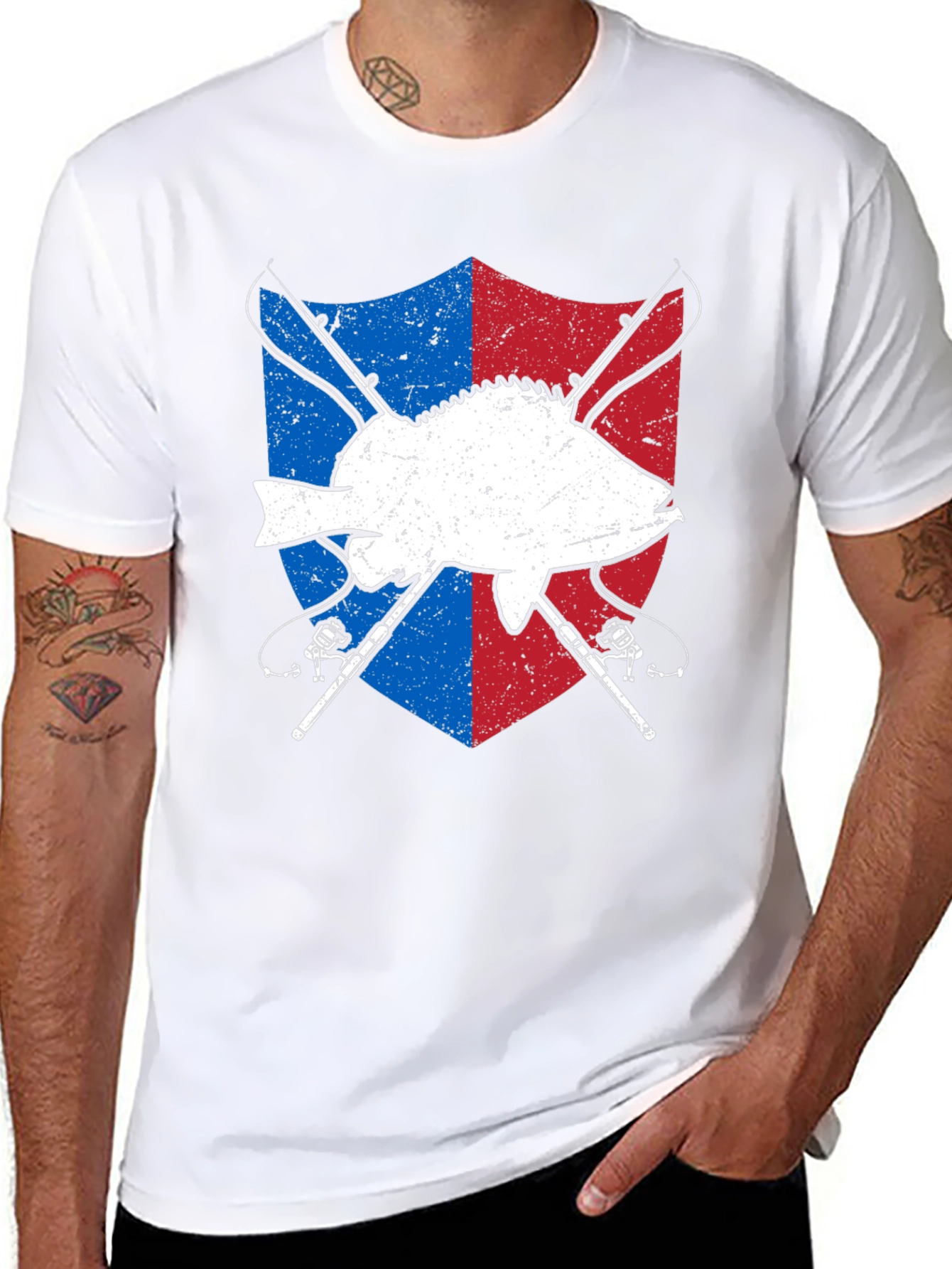 Fishing Shield Graphic T-Shirt
