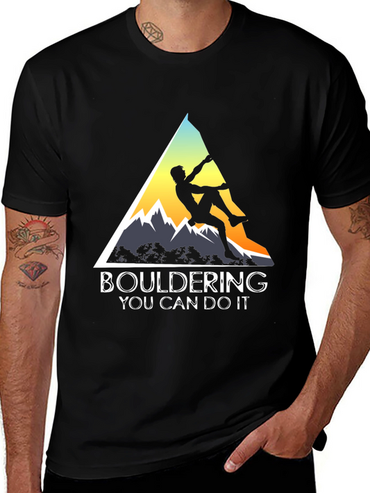 Bouldering You Can Do It Graphic Tee