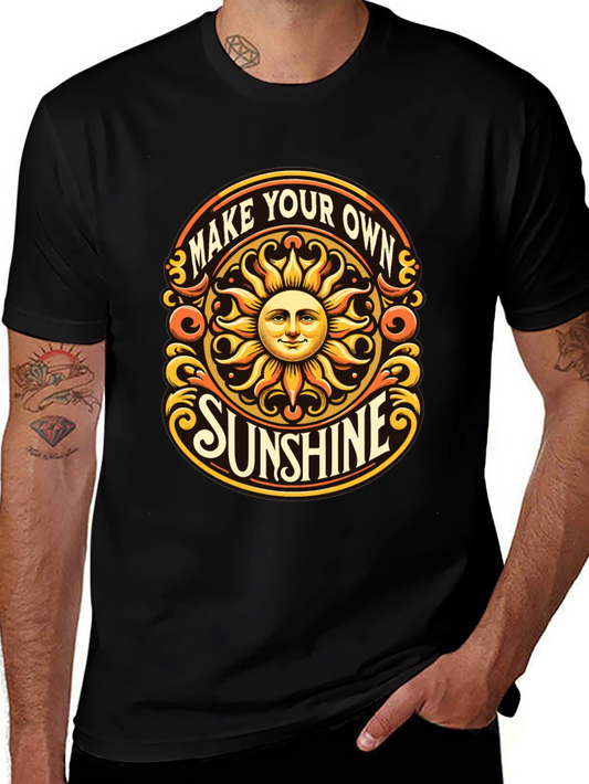 Make Your Own Sunshine Graphic Tee - Black Cotton T-Shirt