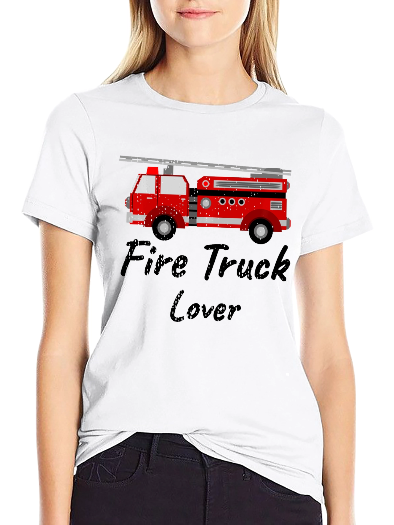 Fire Truck Lover Black T-Shirt