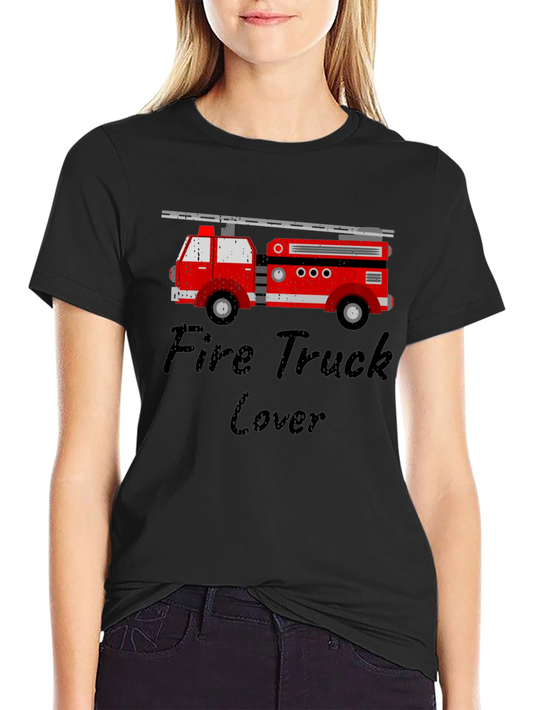 Fire Truck Lover Black T-Shirt
