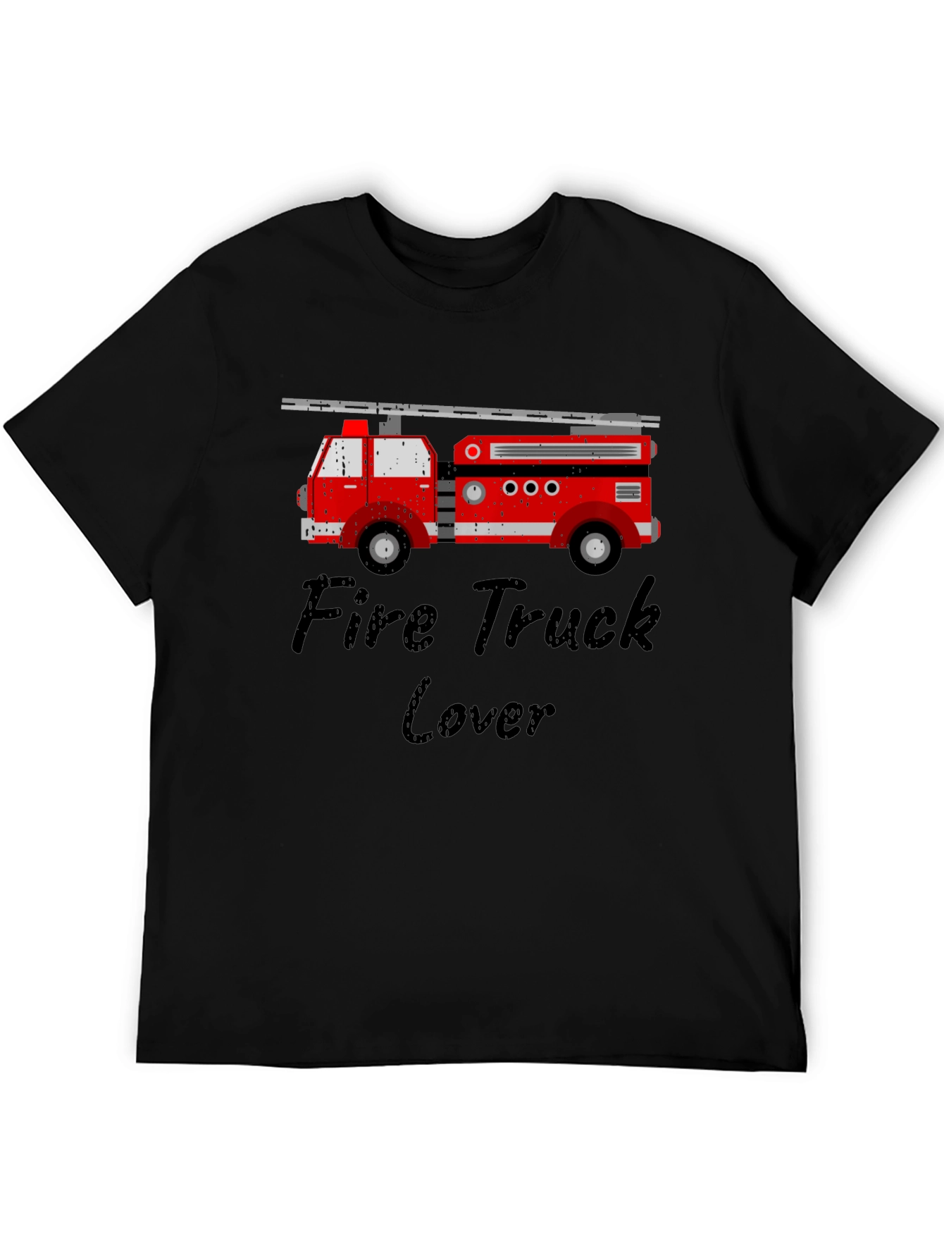 Fire Truck Lover Black T-Shirt