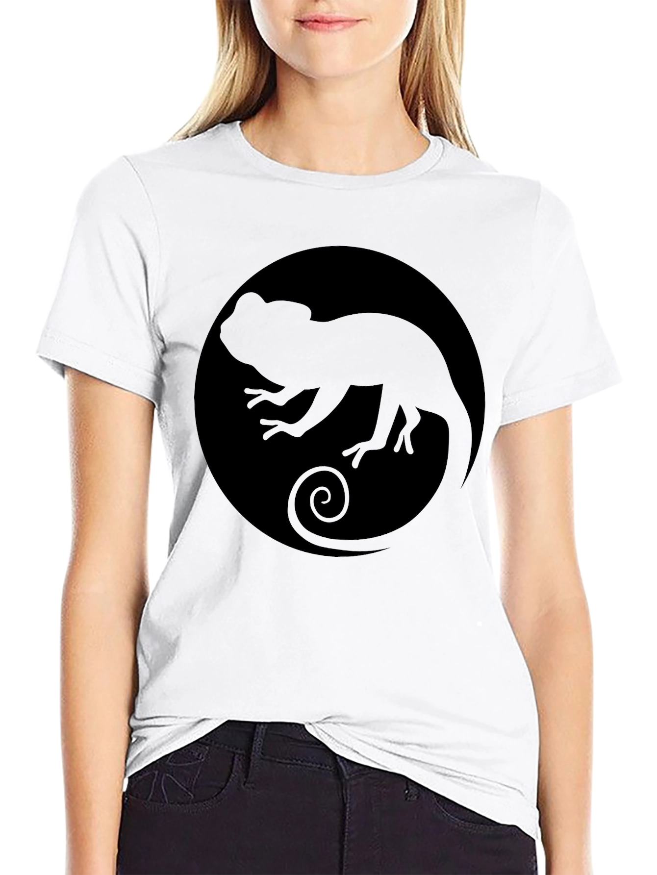 Chameleon Circle Graphic Tee - Black