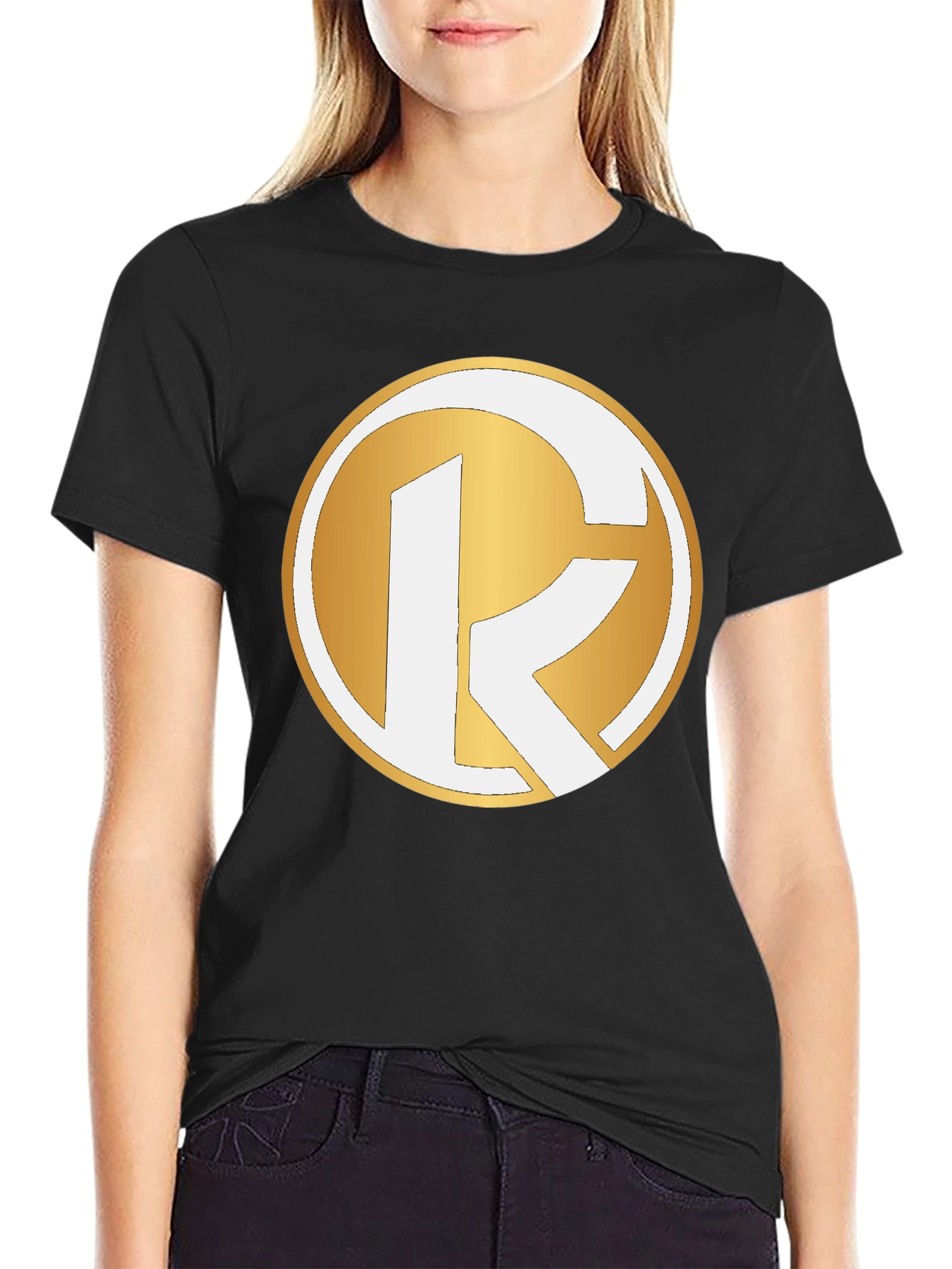 Golden Emblem Tee - Stylish Graphic Print T-Shirt
