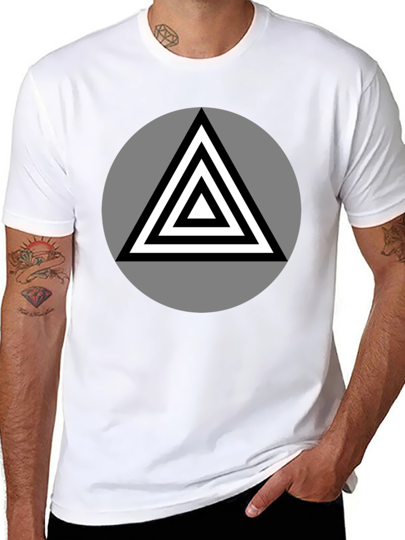 Geometric Triangle Graphic T-Shirt