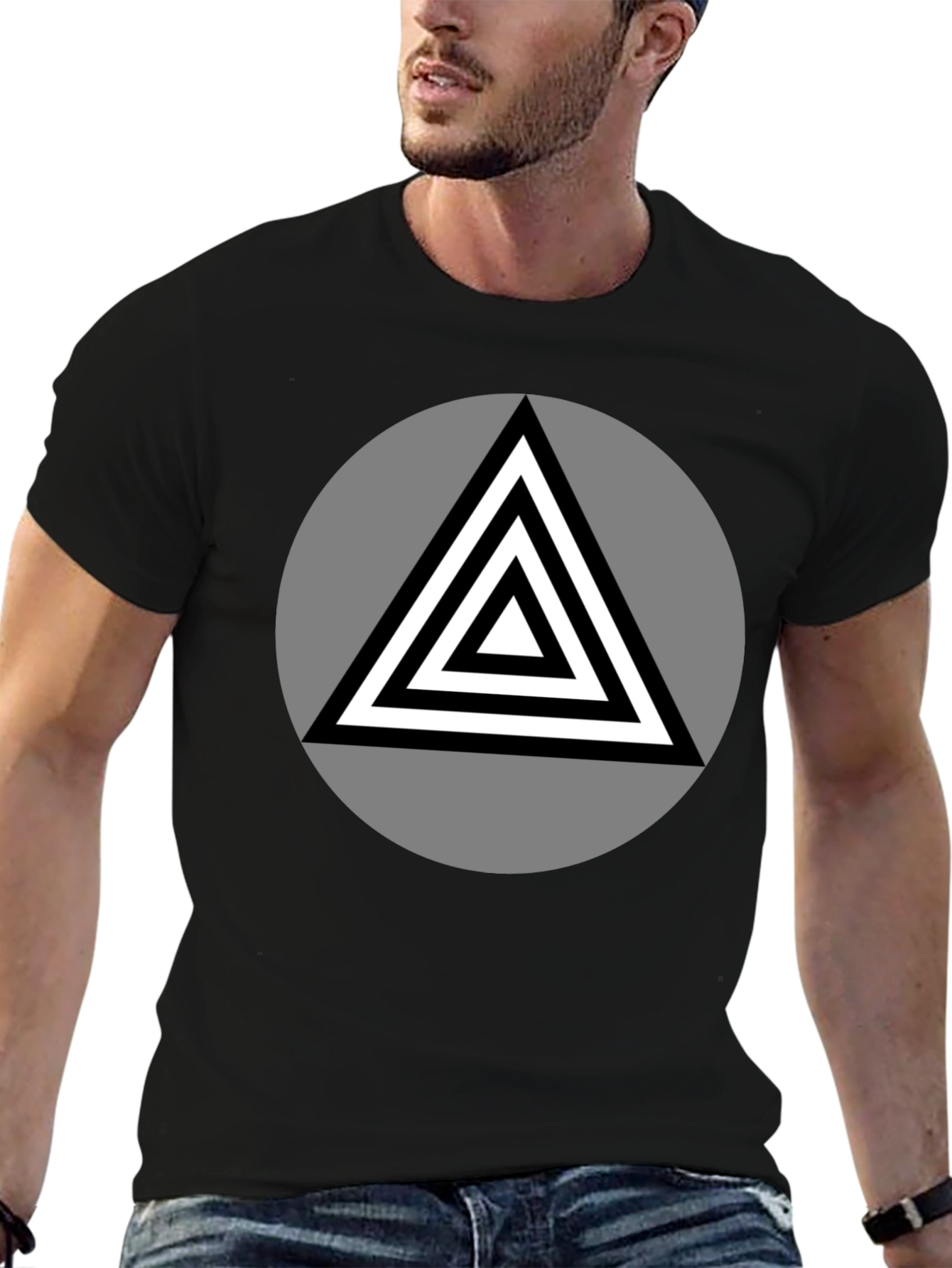 Geometric Triangle Graphic T-Shirt