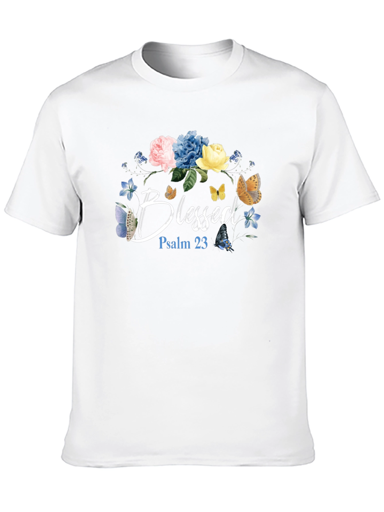 Blessed Floral T-Shirt - Psalm 23