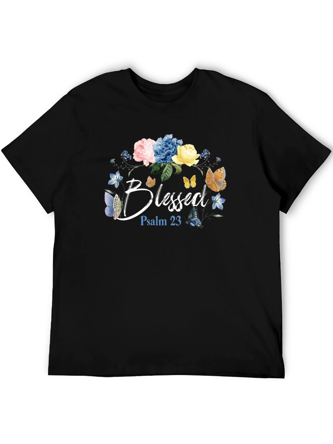 Blessed Floral T-Shirt - Psalm 23