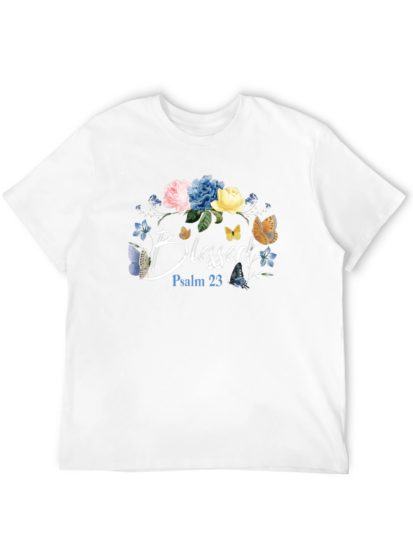 Blessed Floral T-Shirt - Psalm 23