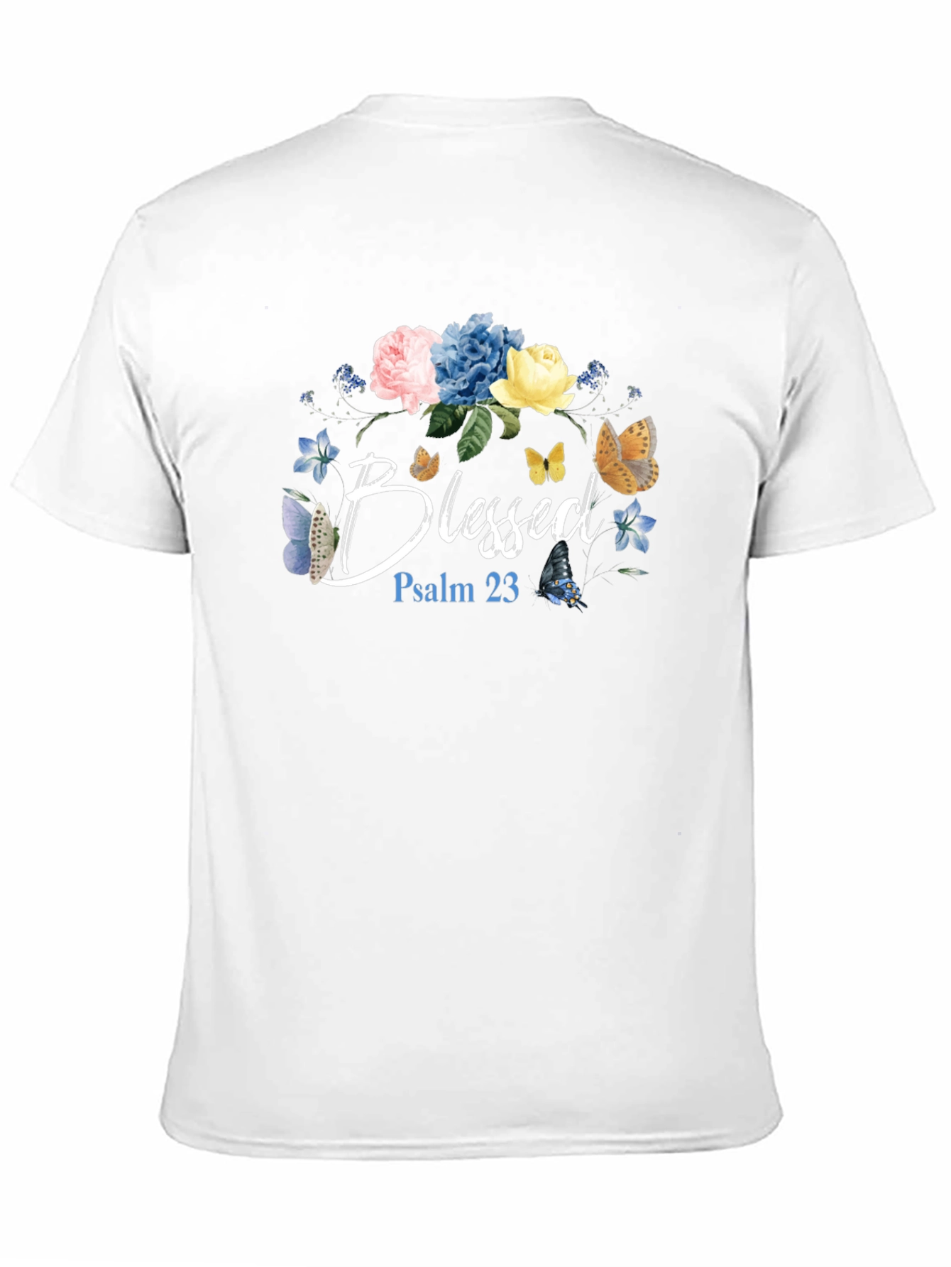 Blessed Floral T-Shirt - Psalm 23