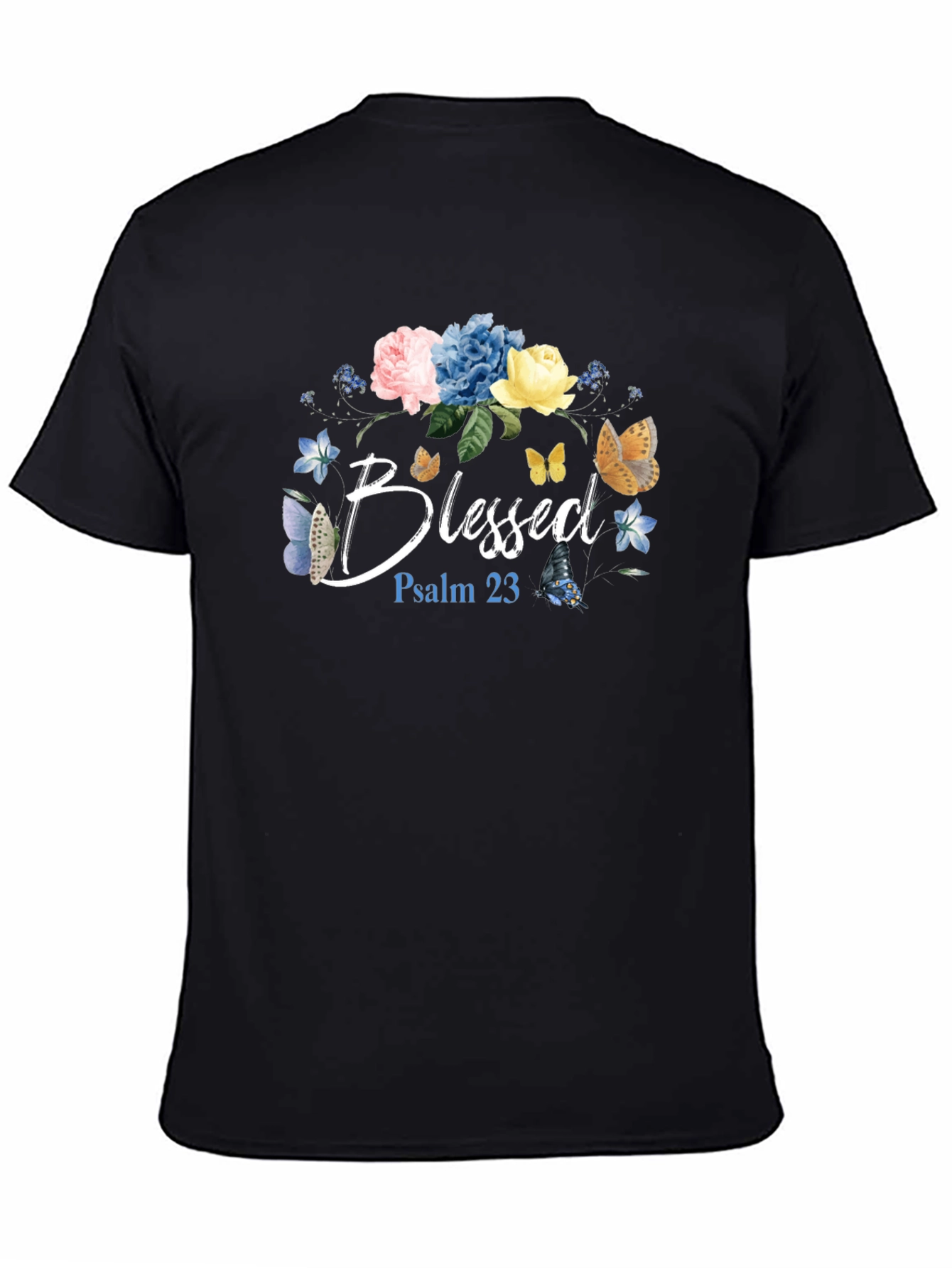 Blessed Floral T-Shirt - Psalm 23