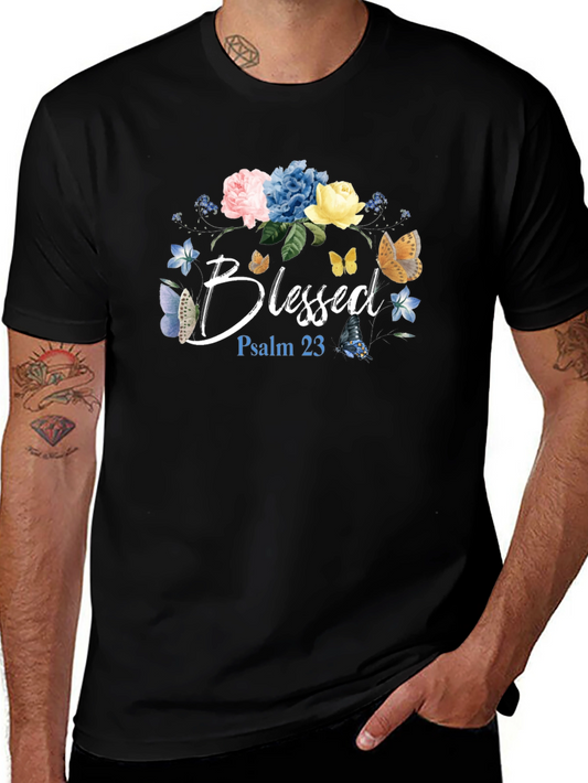 Blessed Floral T-Shirt - Psalm 23