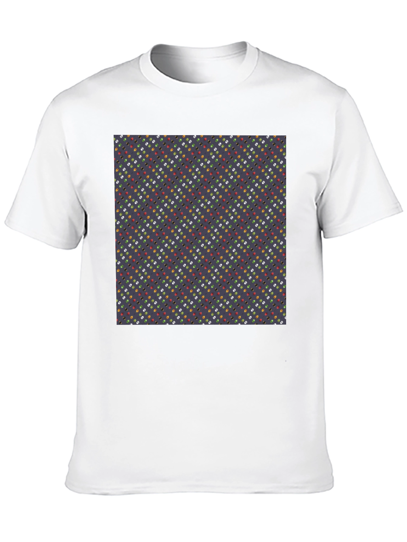 Patterned Mens Black T-Shirt
