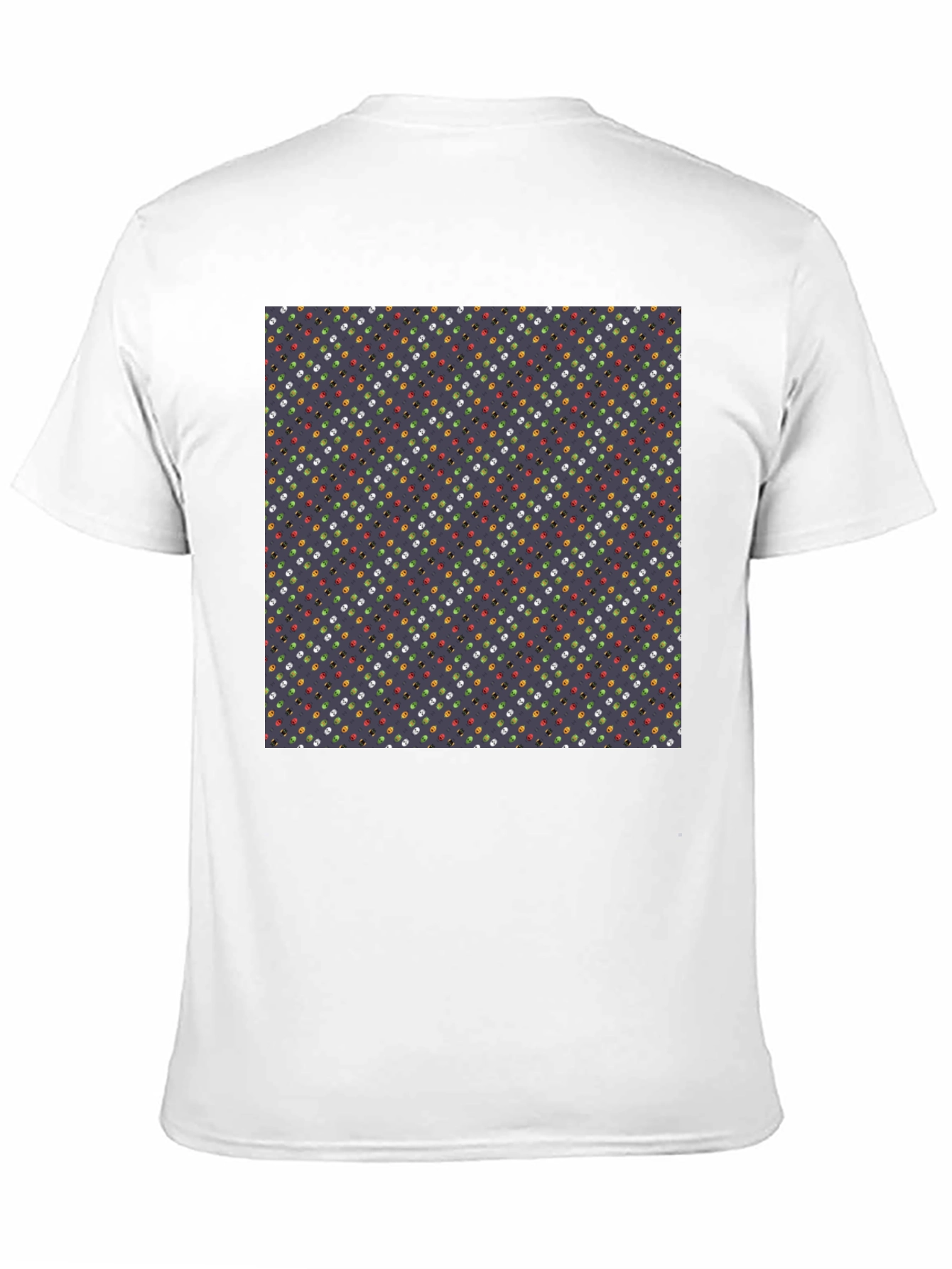 Patterned Mens Black T-Shirt