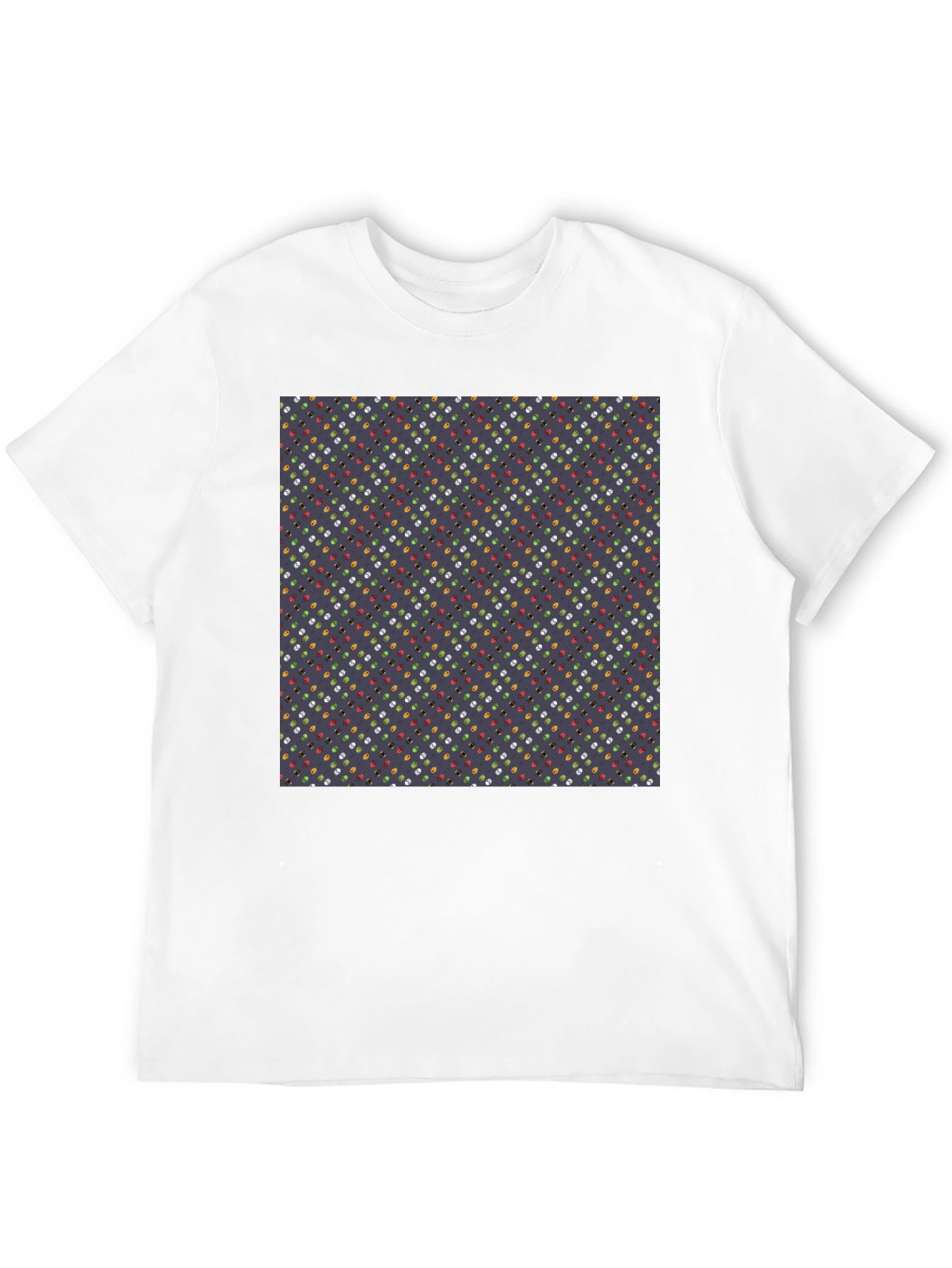 Patterned Mens Black T-Shirt