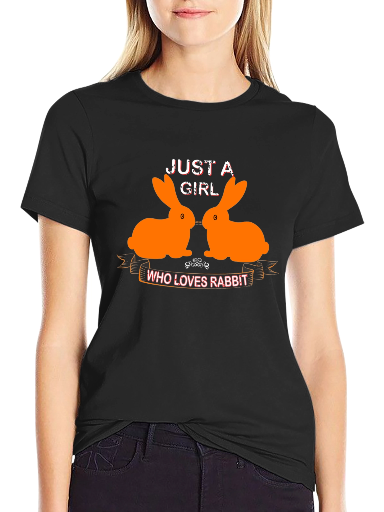Just A Girl Who Loves Rabbits Graphic T-Shirt