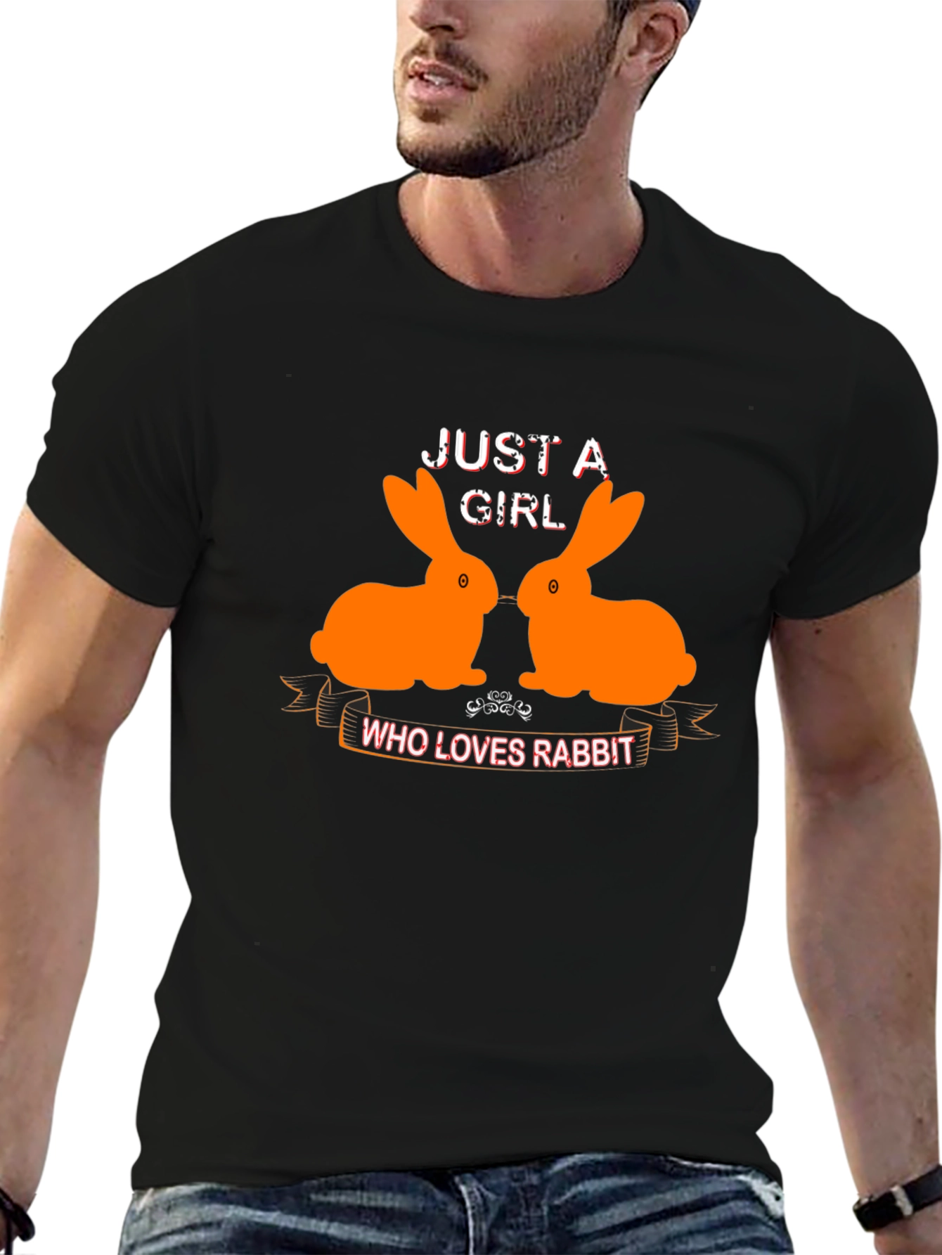 Just A Girl Who Loves Rabbits Graphic T-Shirt