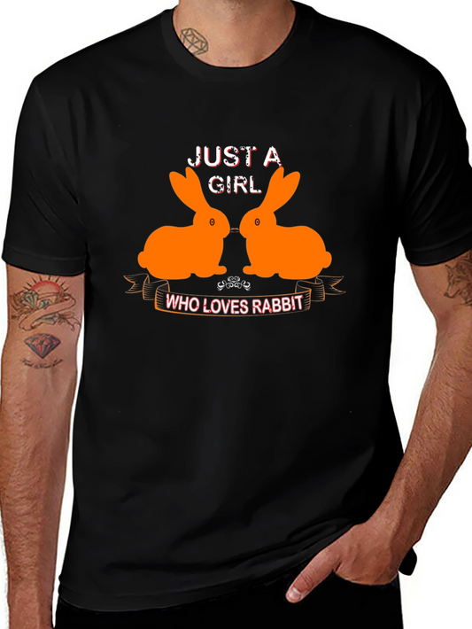 Just A Girl Who Loves Rabbits Graphic T-Shirt