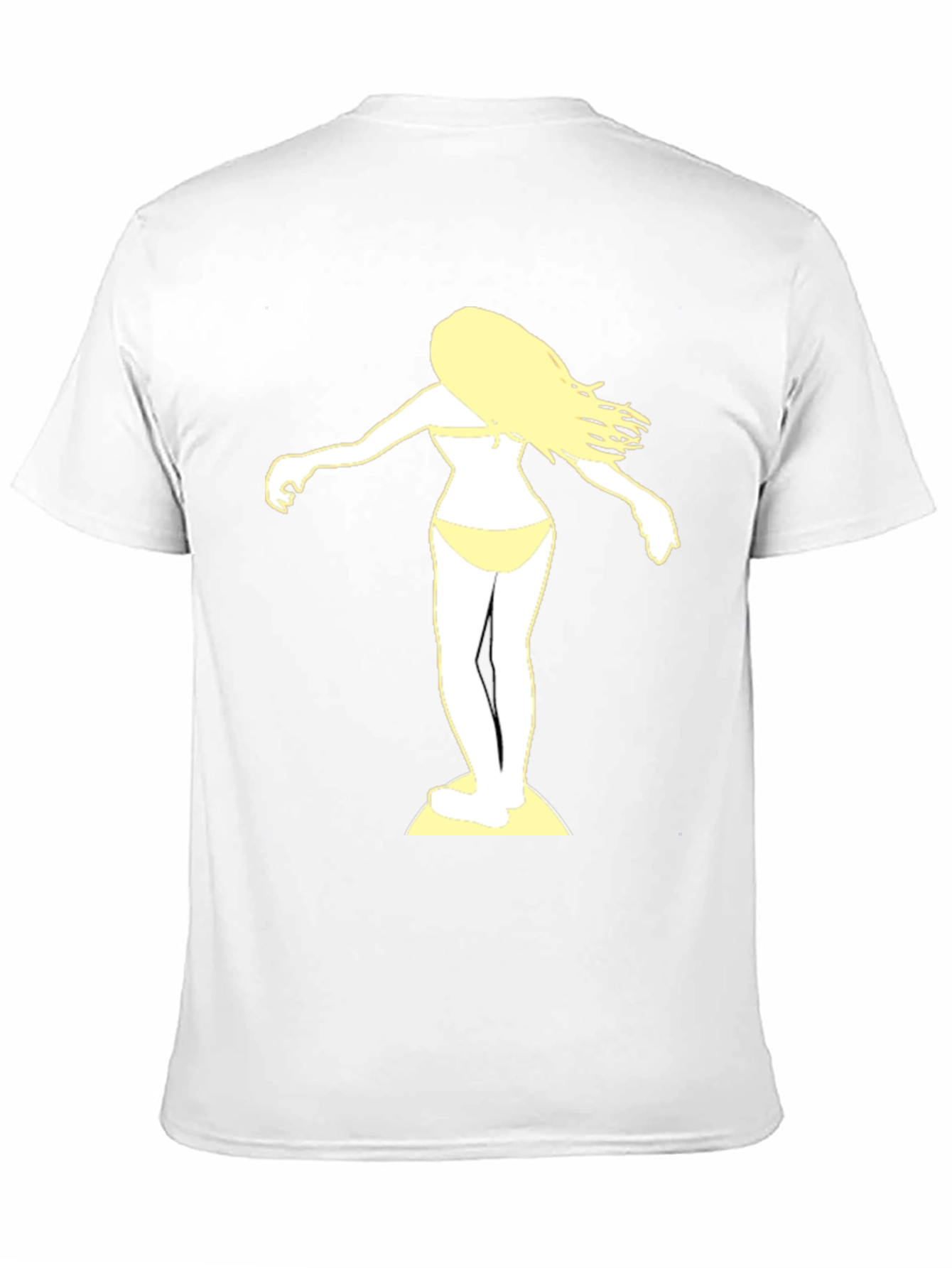 Surfer Girl Graphic Tee - Black Cotton T-Shirt