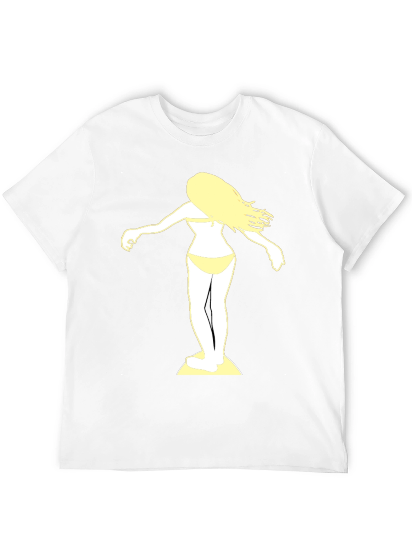 Surfer Girl Graphic Tee - Black Cotton T-Shirt