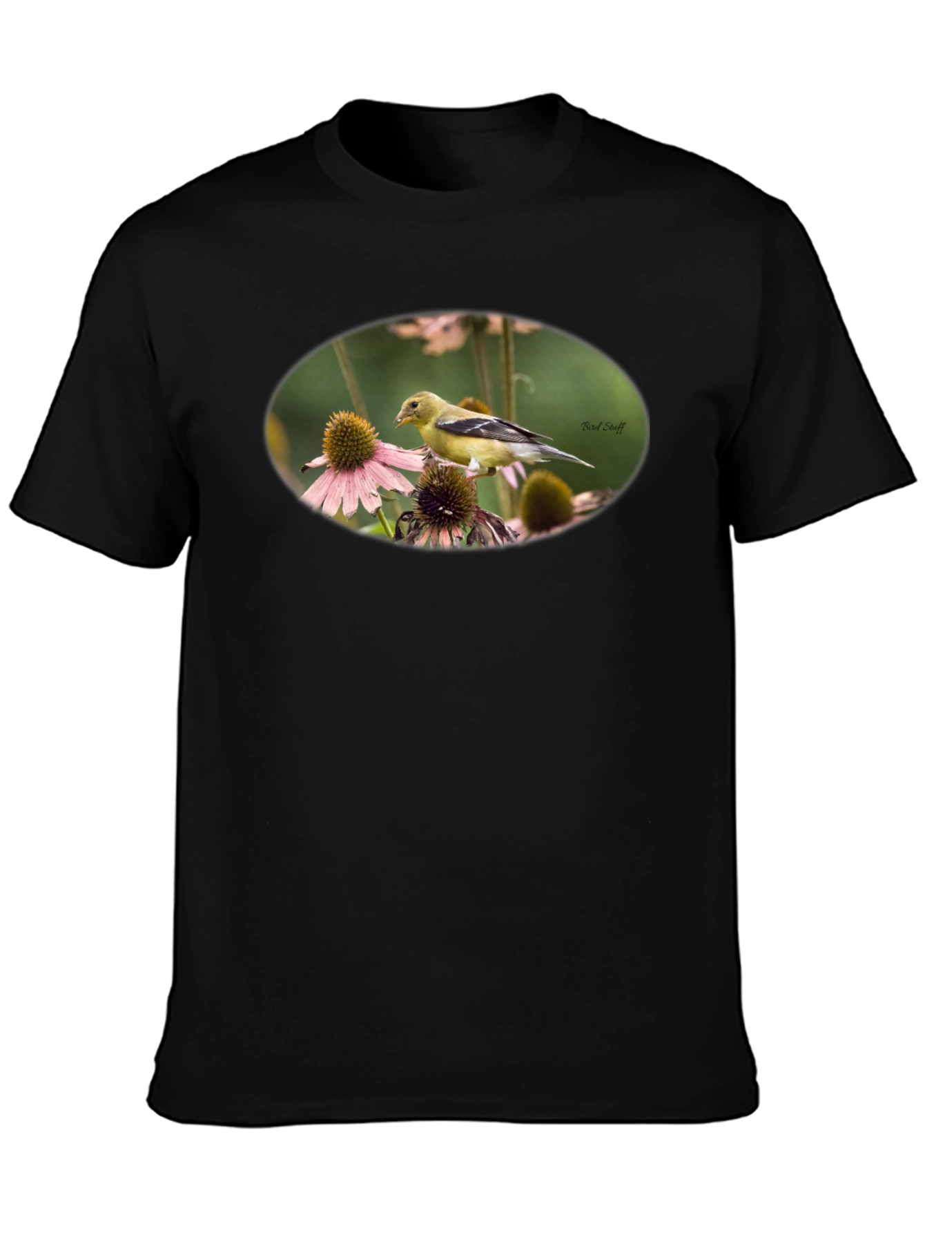 Bird on Flower Graphic T-Shirt