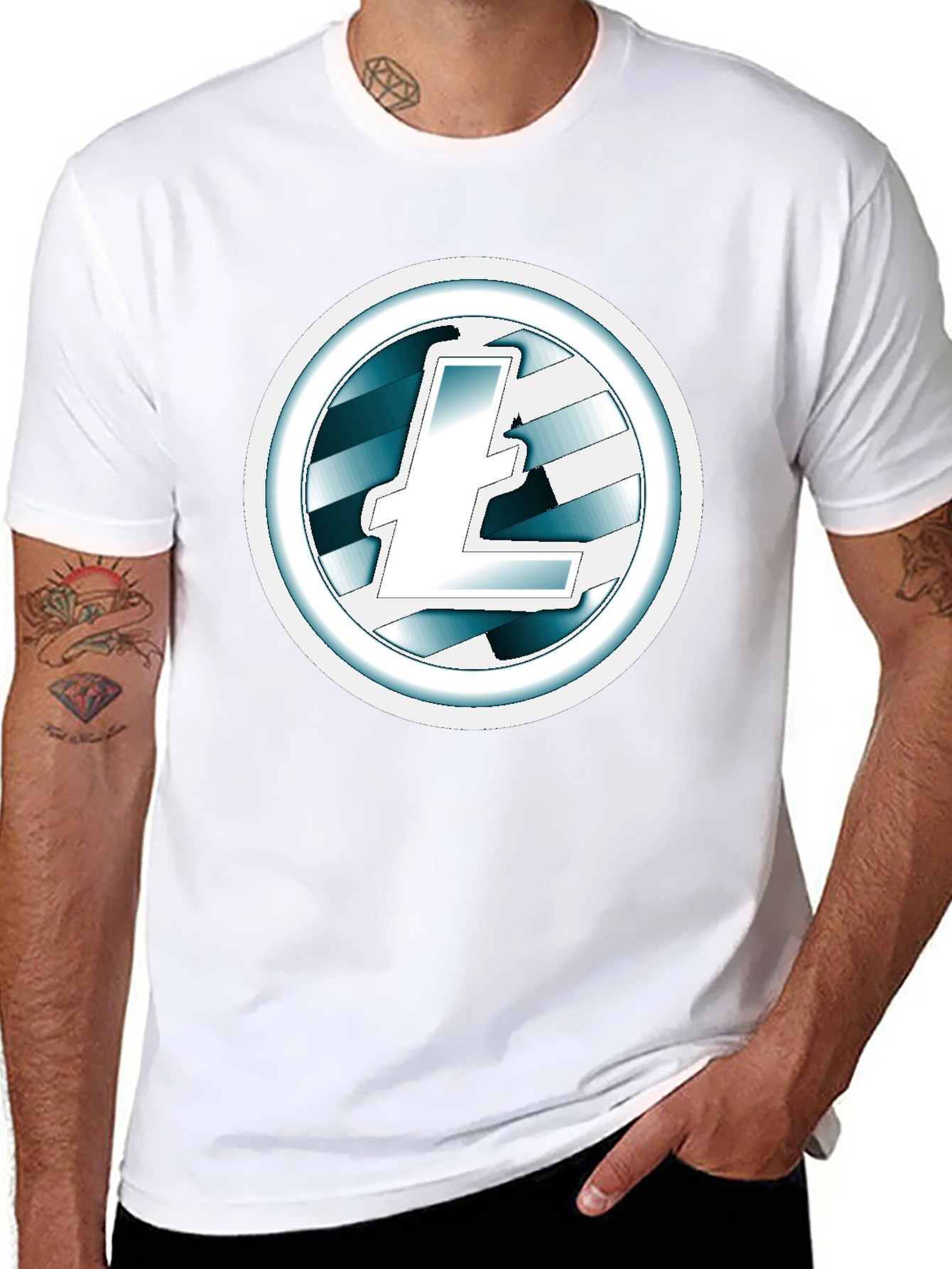 Litecoin Logo Black T-Shirt Cryptocurrency Tee