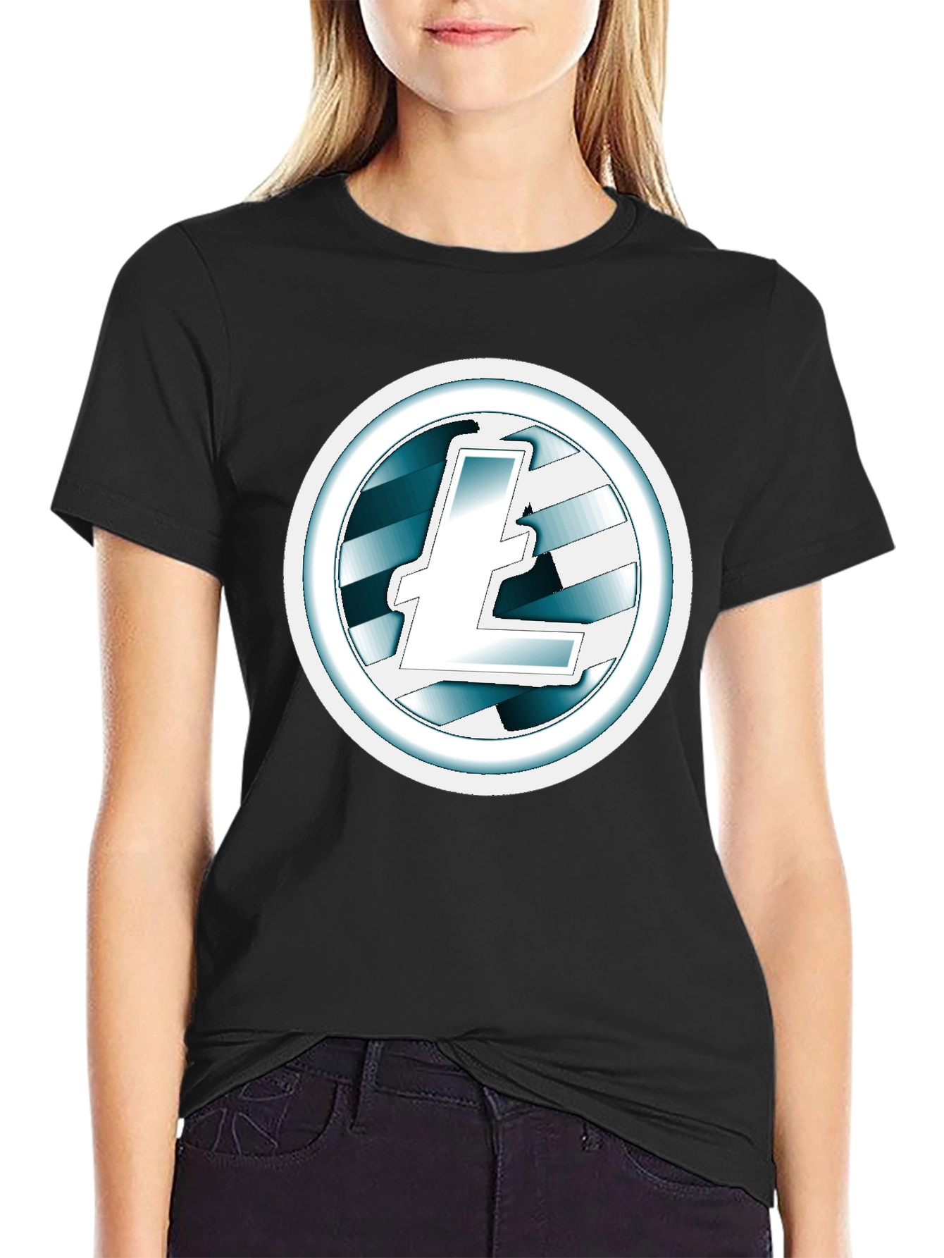 Litecoin Logo Black T-Shirt Cryptocurrency Tee