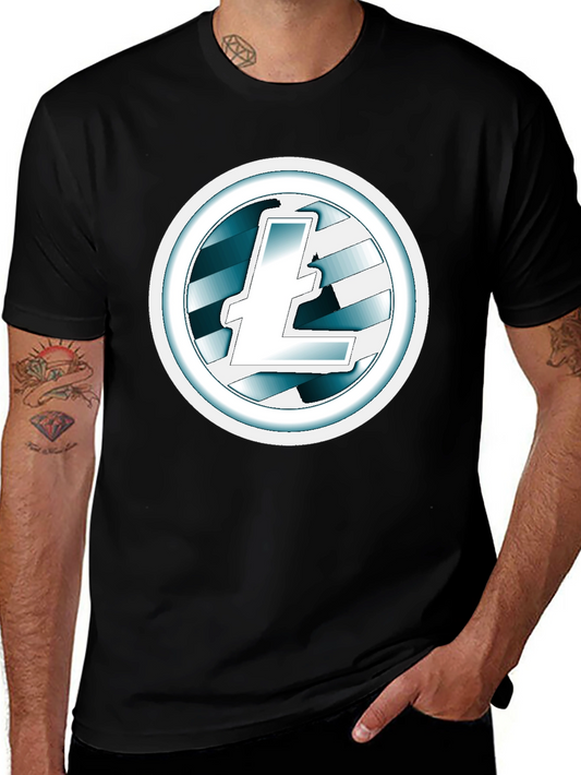 Litecoin Logo Black T-Shirt Cryptocurrency Tee