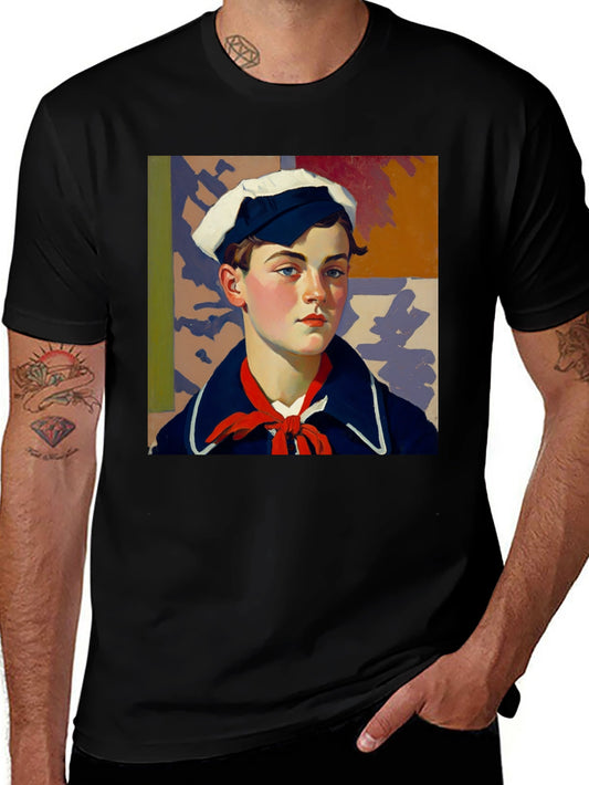 Vintage Sailor Portrait Black T-Shirt