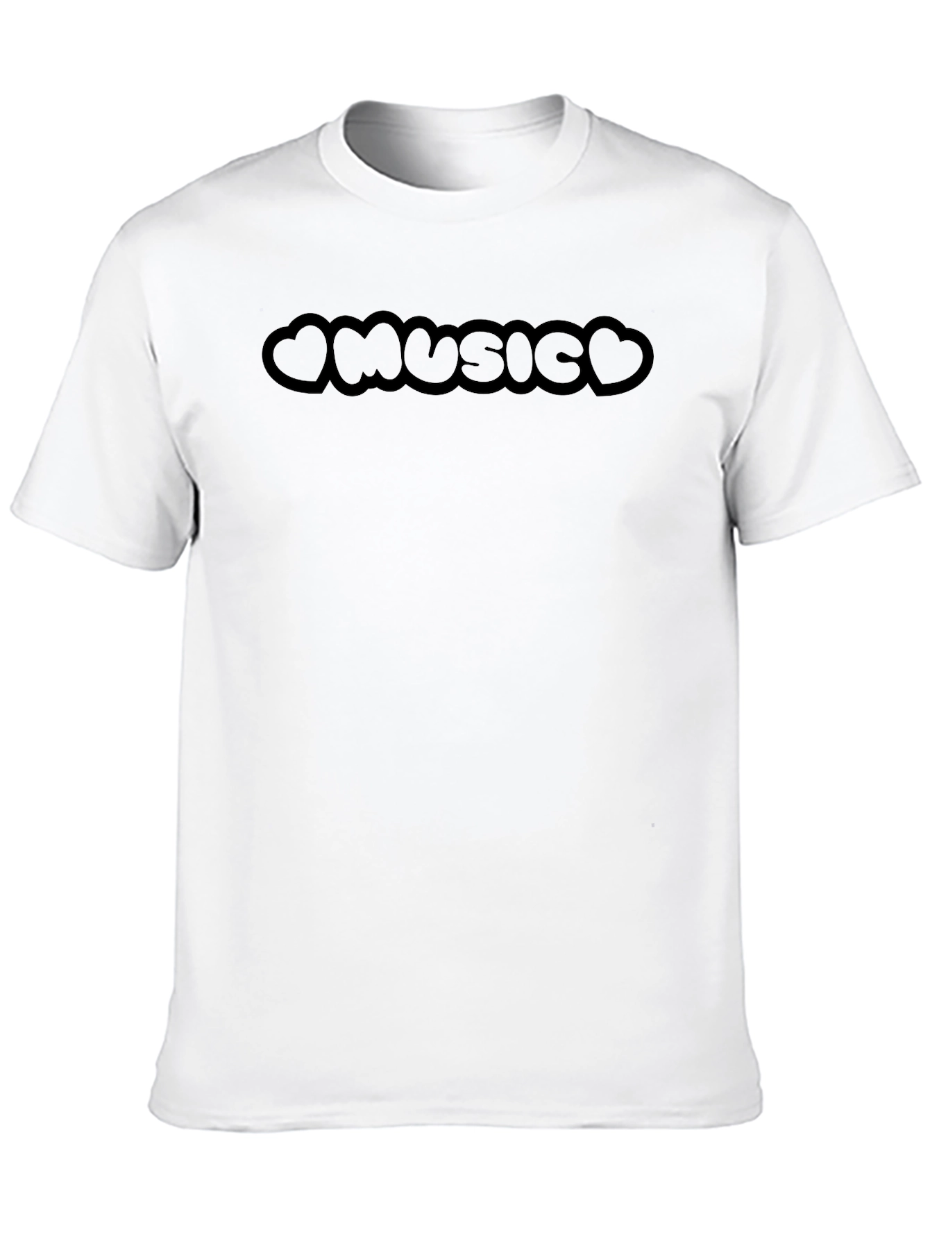 Love Music Crewneck T-Shirt - Stylish Black Tee