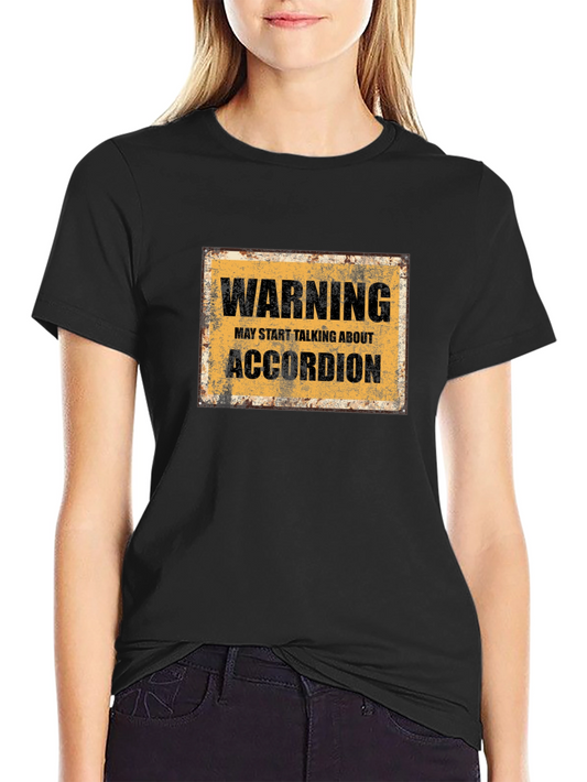 Warning Accordion Black T-Shirt