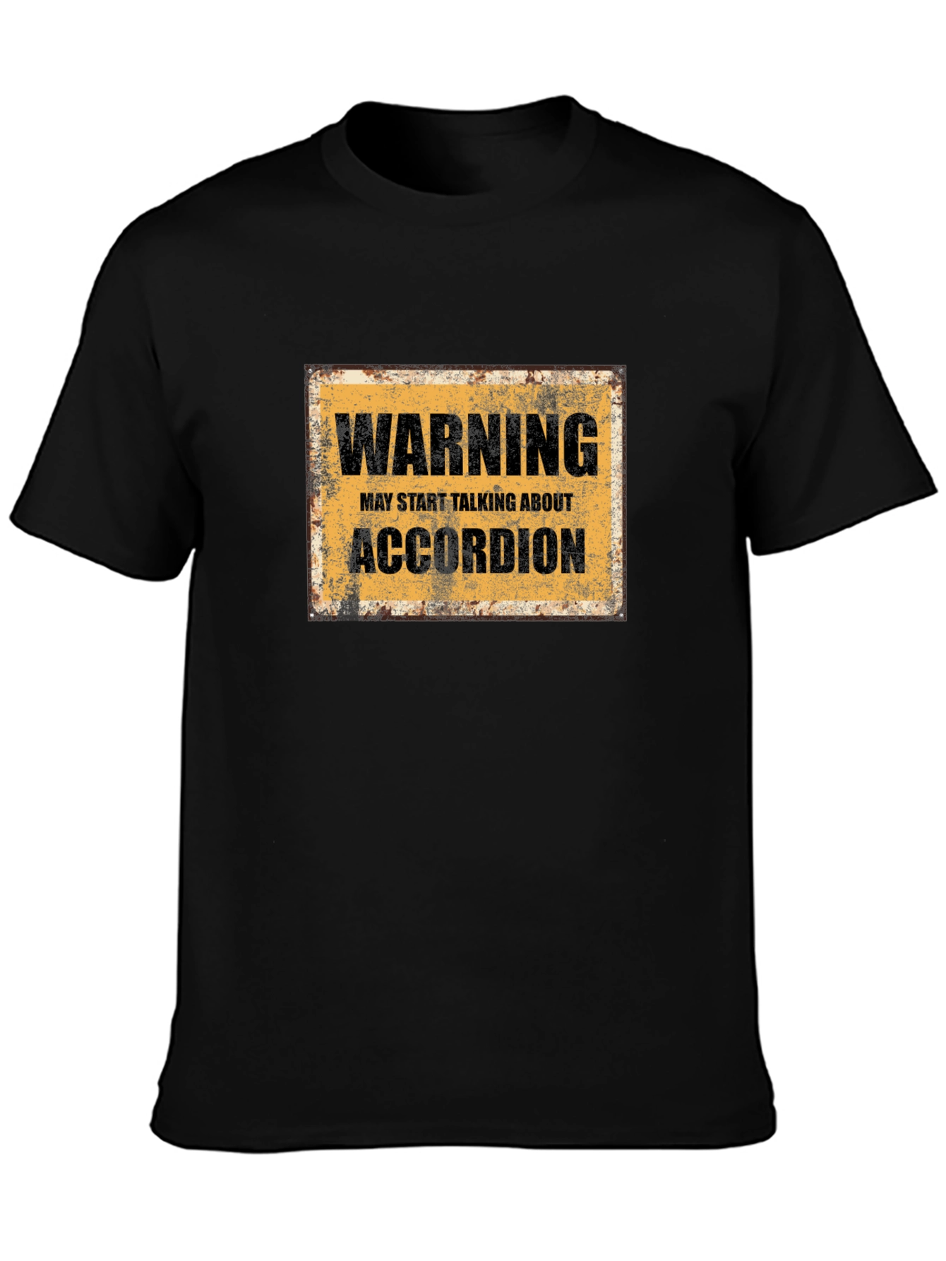 Warning Accordion Black T-Shirt