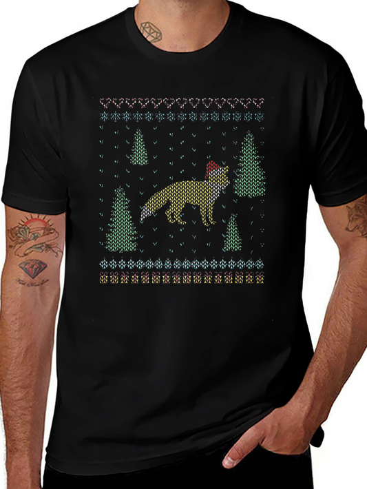 Festive Fox Christmas Knit T-Shirt
