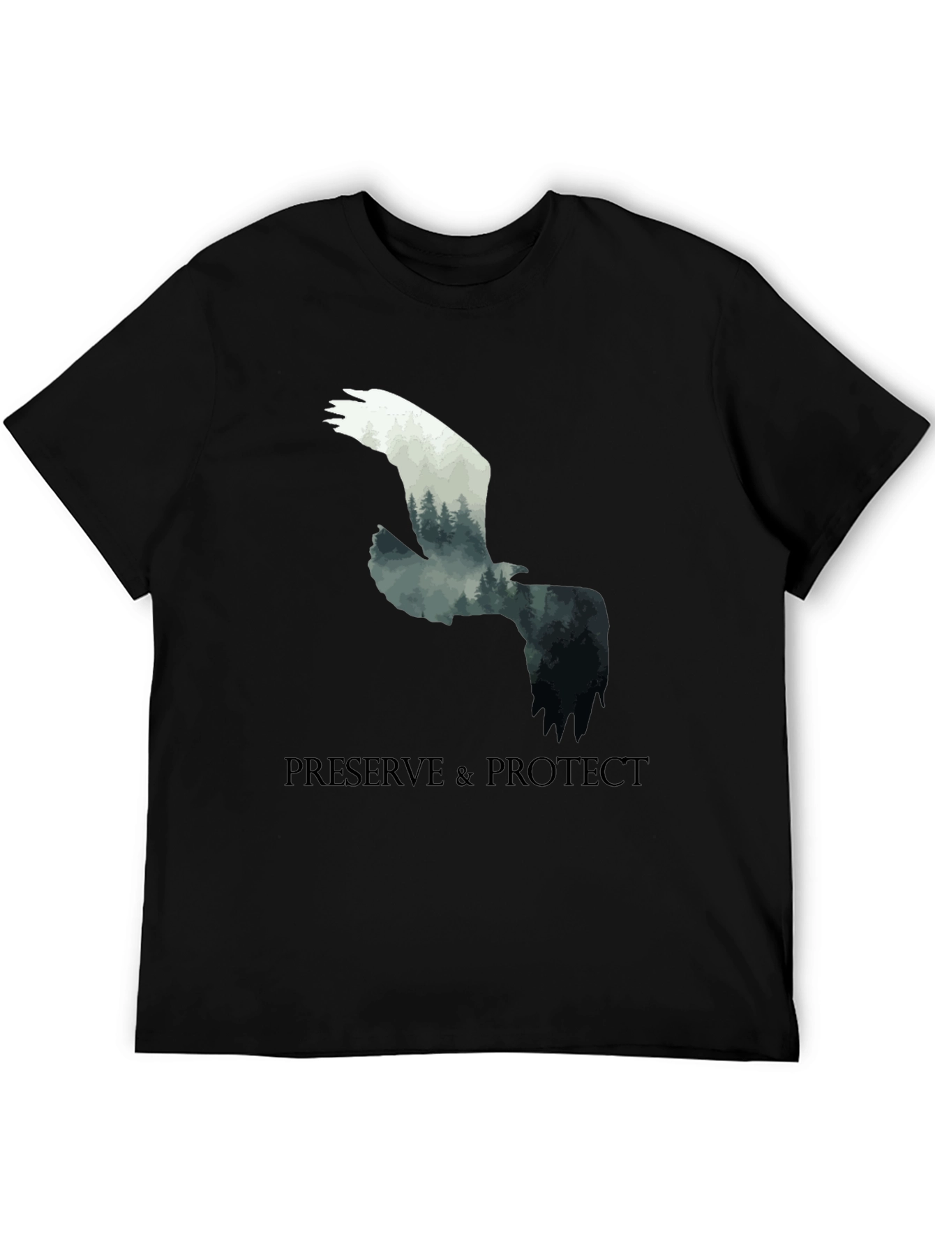 Preserve & Protect Eagle Forest Tee - Black