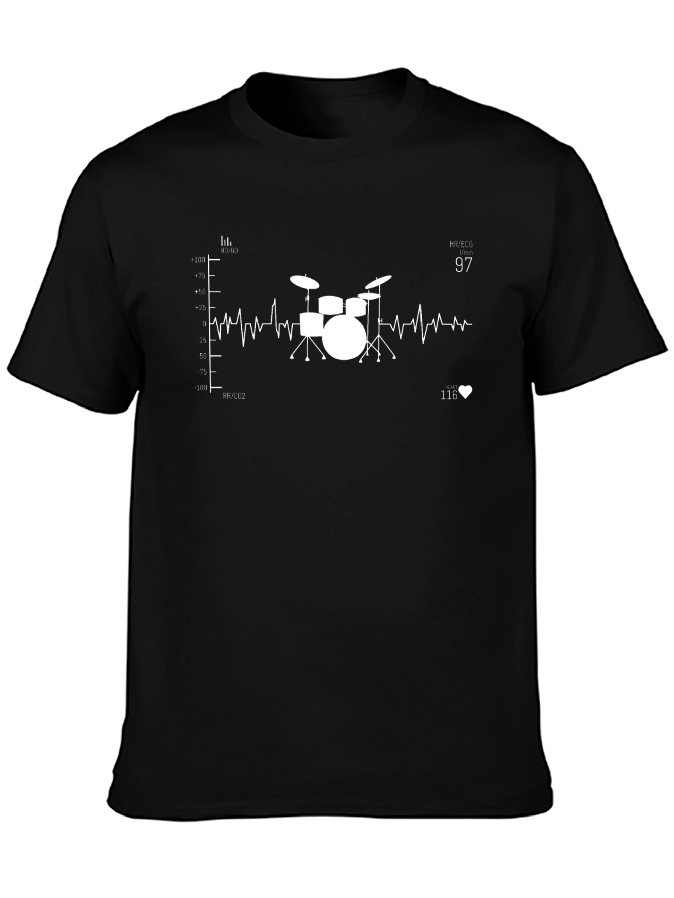 Drumbeat Heartbeat Black T-Shirt