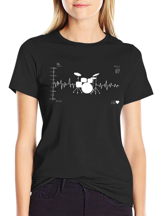 Drumbeat Heartbeat Black T-Shirt