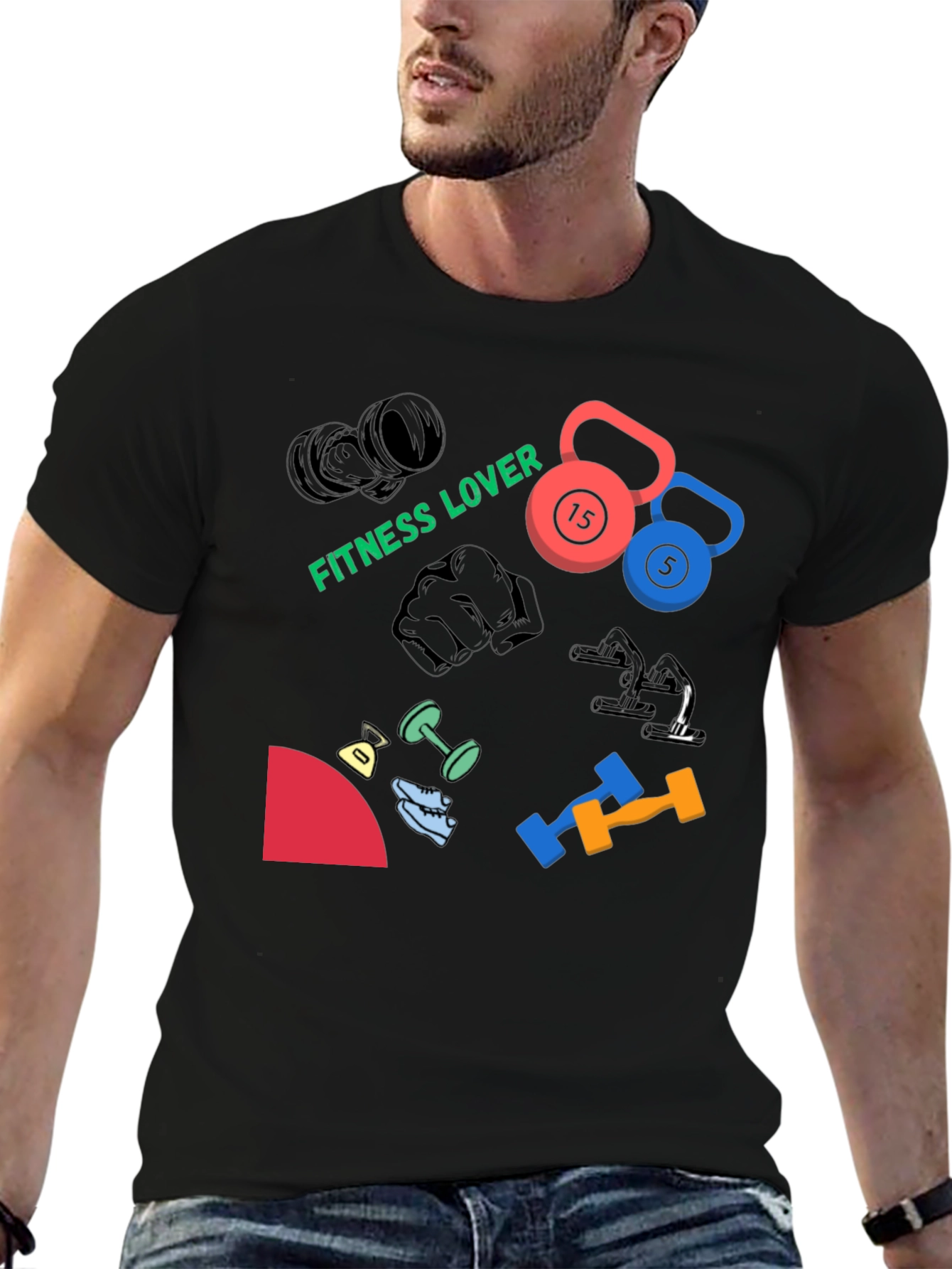 Fitness Lover Graphic T-Shirt - Workout Apparel