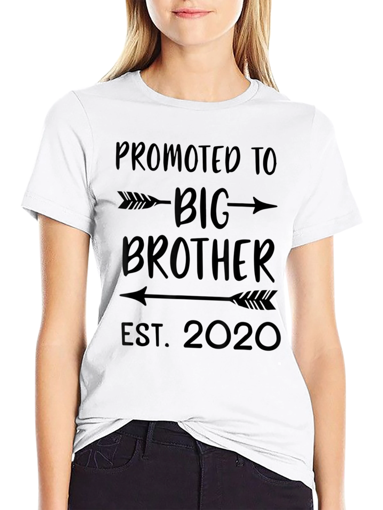 Promoted to Big Brother Est. 2020 - Black T-Shirt