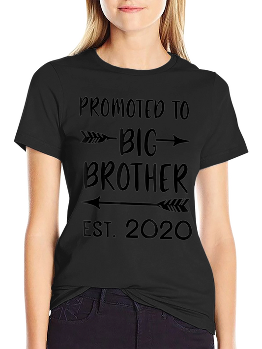 Promoted to Big Brother Est. 2020 - Black T-Shirt