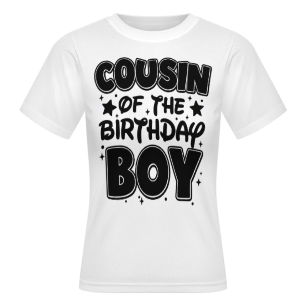 Cousin of the Birthday Boy Graphic T-Shirt – Matching Family Birthday Party Tee(z1192)