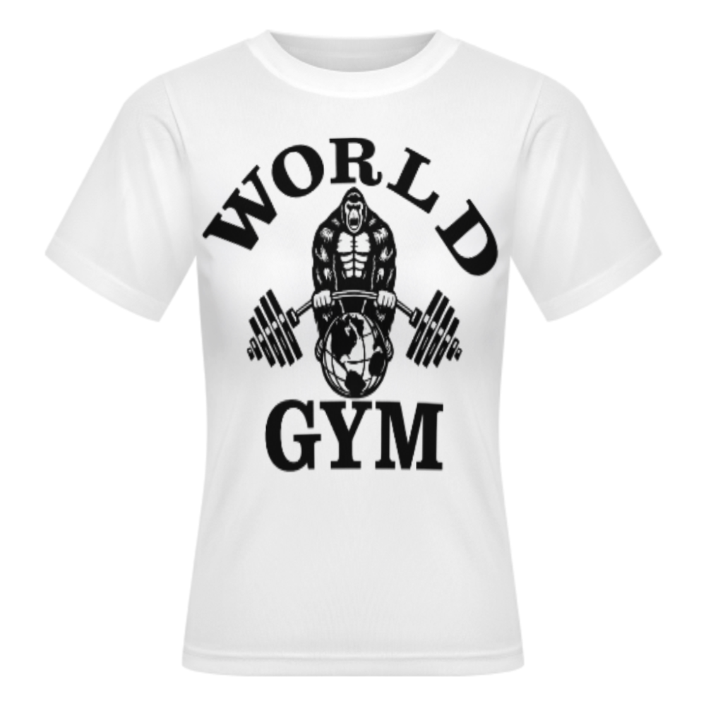 World Gym Strength Gorilla T-Shirt – Monochrome Vector Design(z1206)