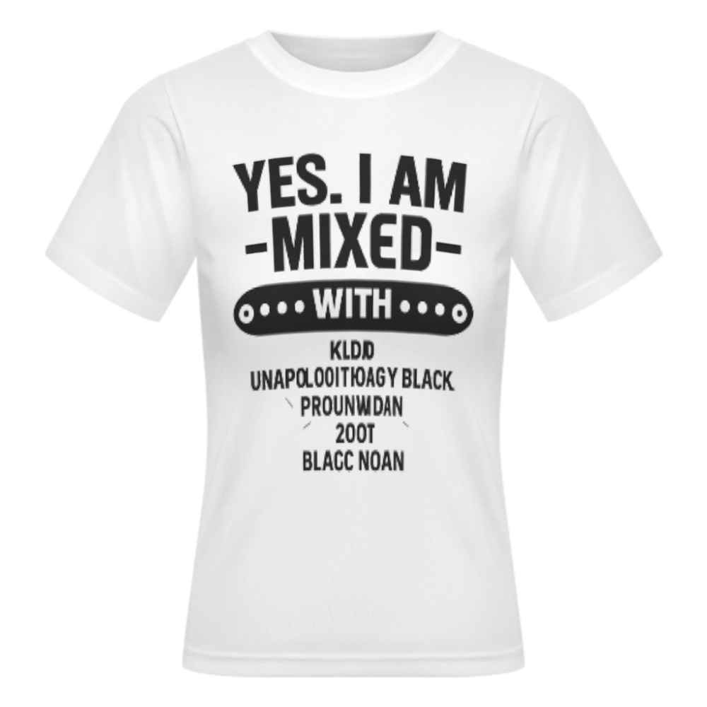 Yes, I Am Mixed With Black – Proud Black Heritage Statement Graphic Tee(z1209)