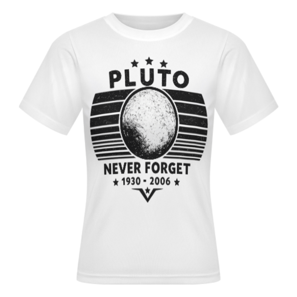 Pluto Never Forget 1930–2006 Vintage Space Graphic T-Shirt(z1201)